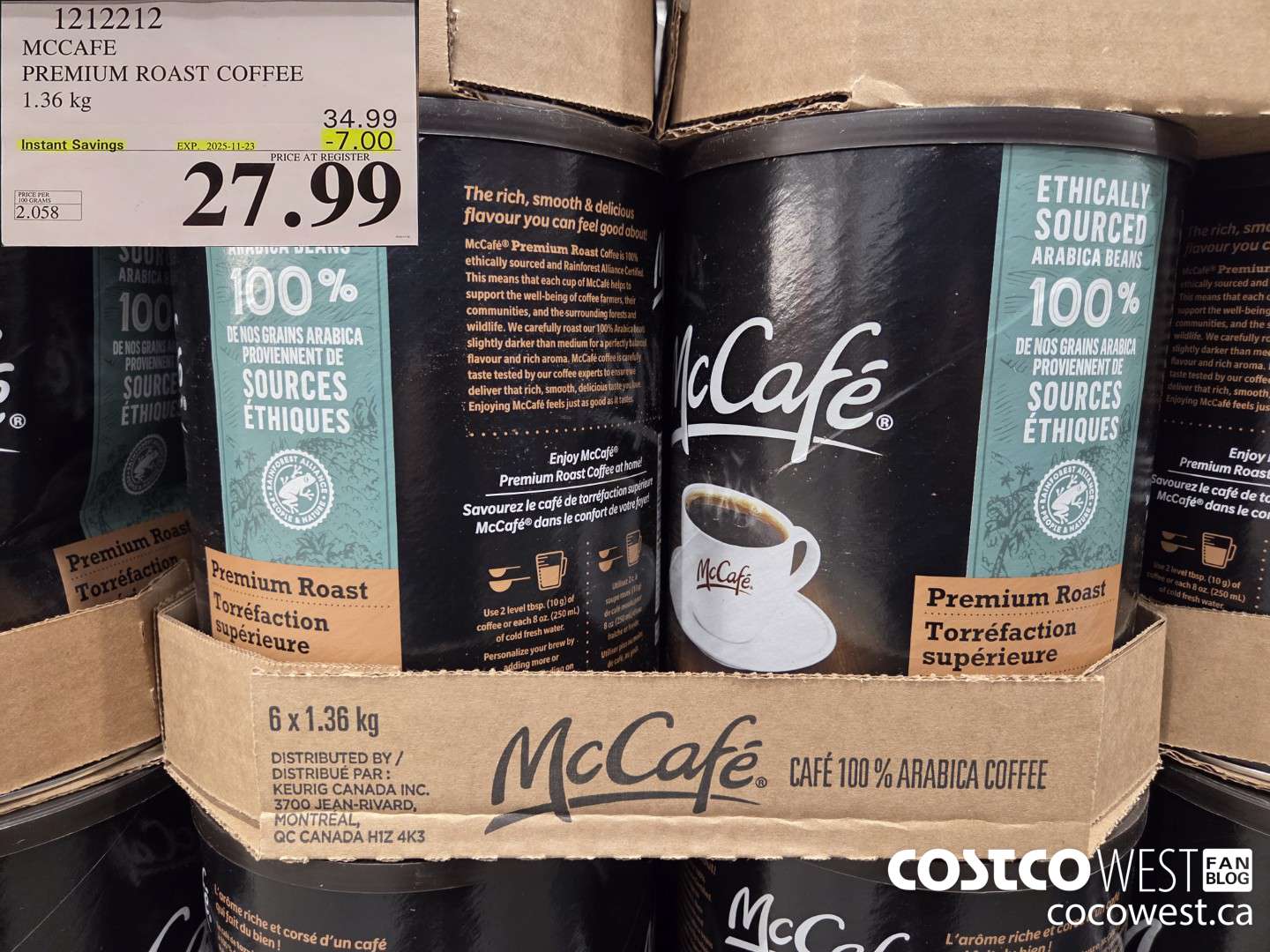 1212212 MCCAEFE PREMIUM ROAST COFFEE 1.36 kg ($7.00 INSTANT SAVINGS EXPIRES ON 2025-11-23) $27.99
