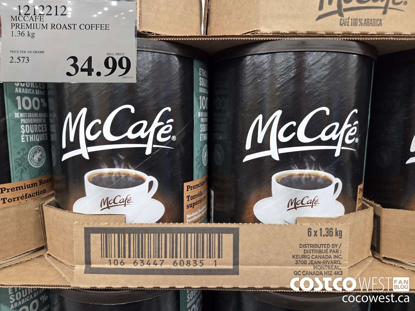 1212212 MCCAFE PREMIUM ROAST COFFEE 1.36 kg $34.99
