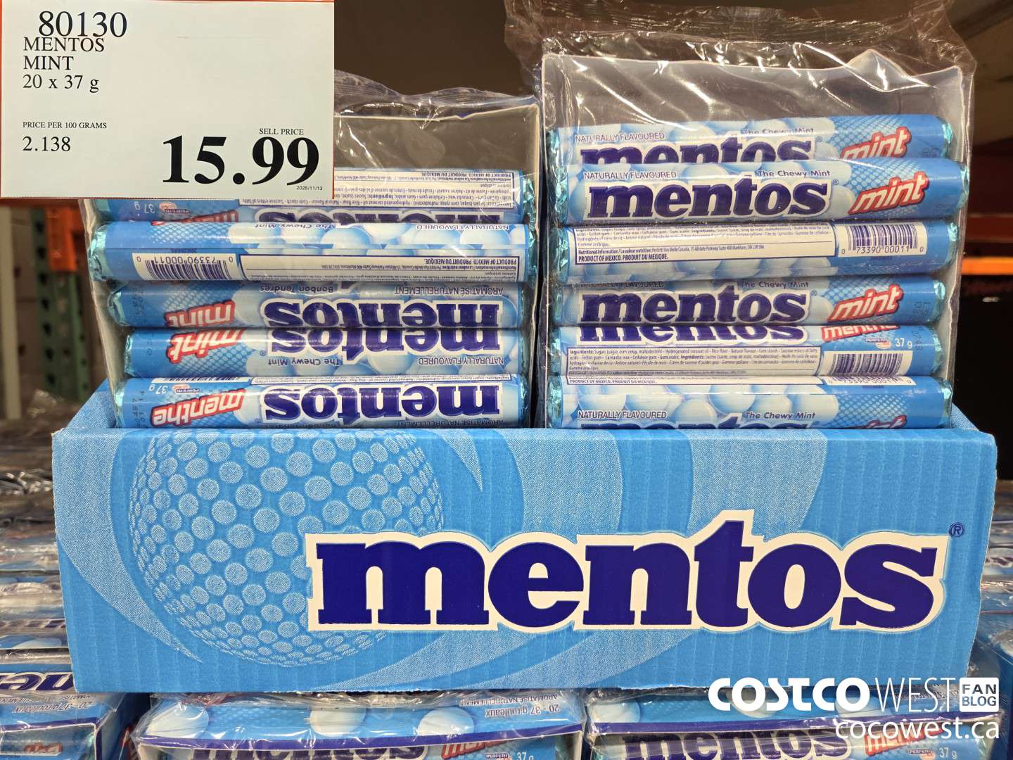 80130 MENTOS MINT 20 x 37 g $15.99