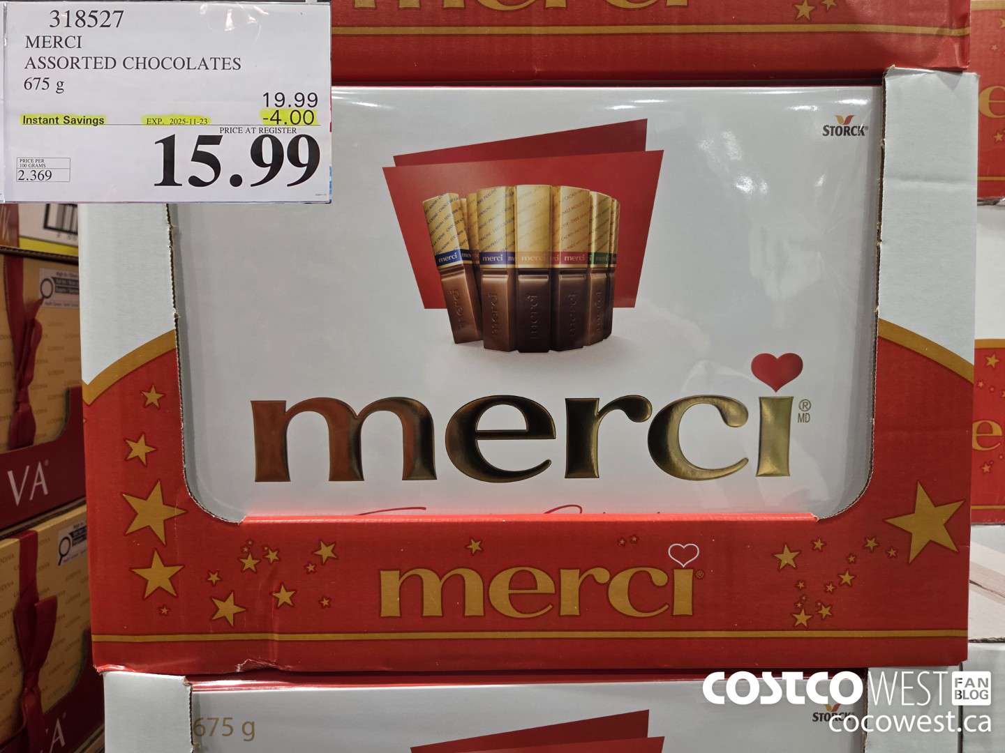 318527 MERCI ASSORTED CHOCOLATES 675 g ($4.00 INSTANT SAVINGS EXPIRES ON 2025-11-23) $15.99
