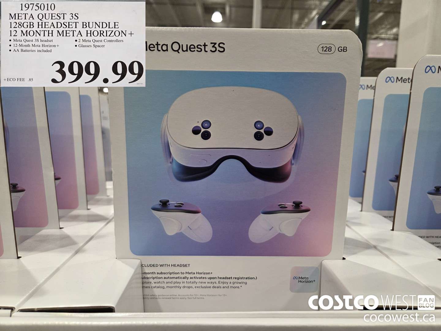 1975010 META QUEST 3S 128GB HEADSET BUNDLE 12 MONTH META HORIZON $399.99