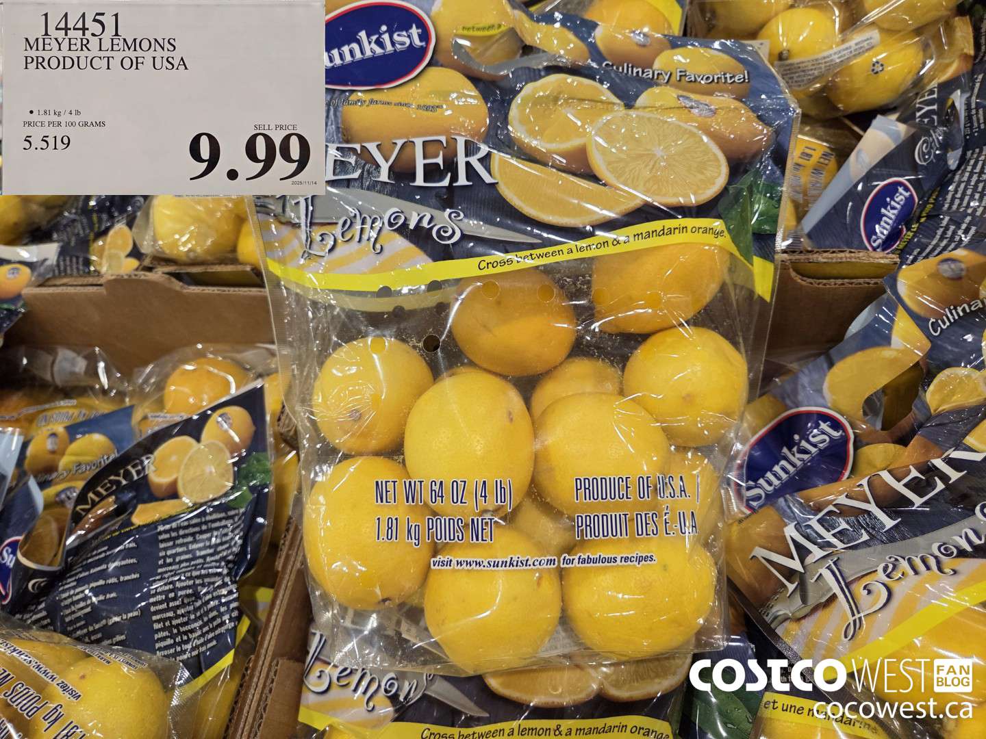 14451 MEYER LEMONS PRODUCT OF USA $9.99