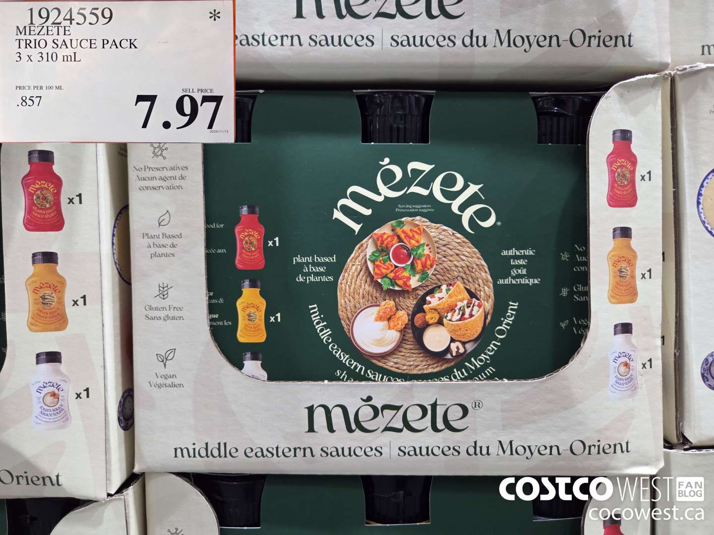 1924559 MEZETE TRIO SAUCE PACK 3 X 310ML $7.97