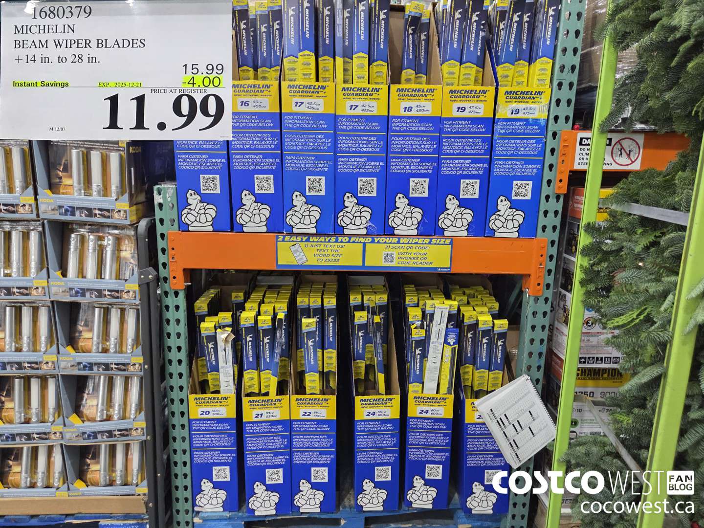 1680379 MICHELIN BEAM WIPER BLADES BLADE LENGTH 24 IN ($4.00 INSTANT SAVINGS EXPIRES ON 2025-12-21) $11.99