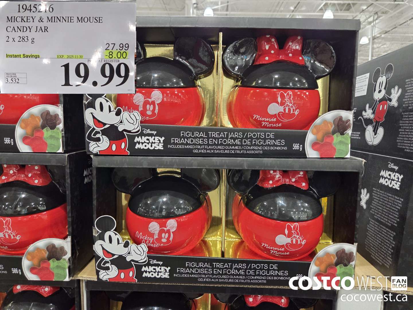 1945216 MICKEY & MINNIE MOUSE CANDY JAR 2 X 283G ($8.00 INSTANT SAVINGS EXPIRES ON 2025-11-30) $19.99