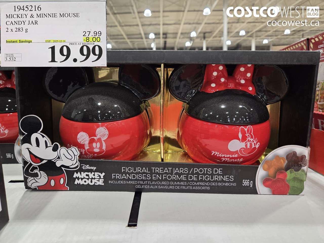 1945216 MICKEY & MINNIE MOUSE CANDY JAR 2 X 283G ($8.00 INSTANT SAVINGS EXPIRES ON 2025-12-14) $19.99