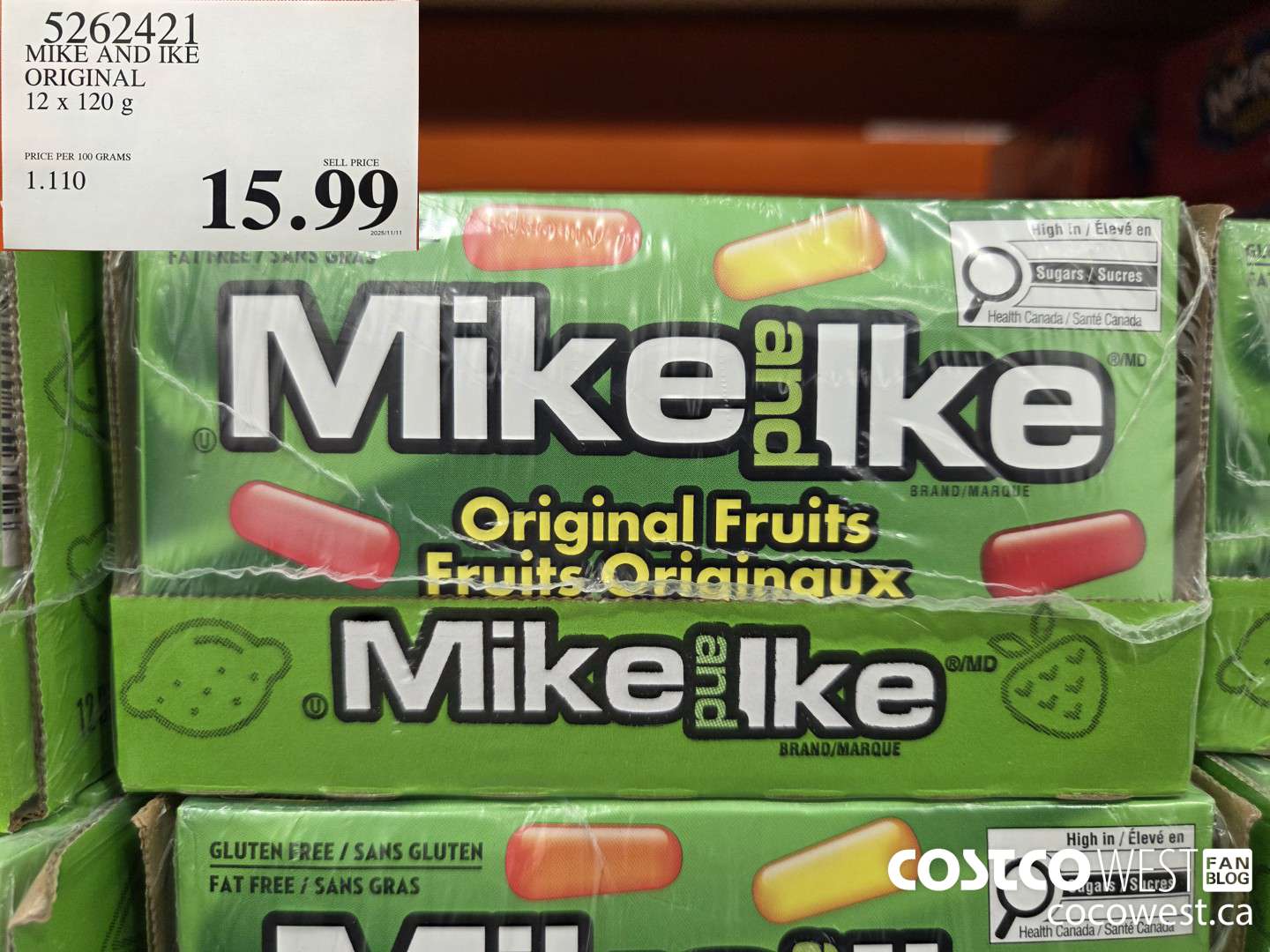 5262421 MIKE AND IKE ORIGINAL 12 x 120 g $15.99