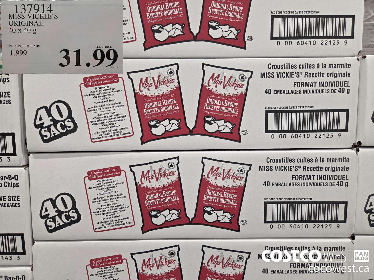 137914 MISS VICKIE'S ORIGINAL 40 x 40 g $31.99