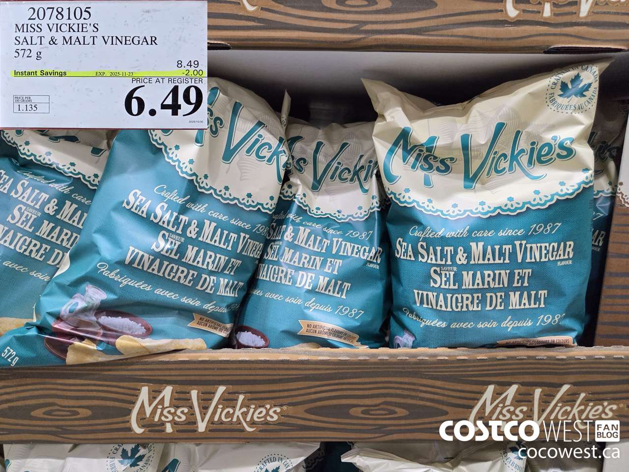 2078105 MISS VICKIE'S SALT & MALT VINEGAR 572G ($2.00 INSTANT SAVINGS EXPIRES ON 2025-11-23) $6.49