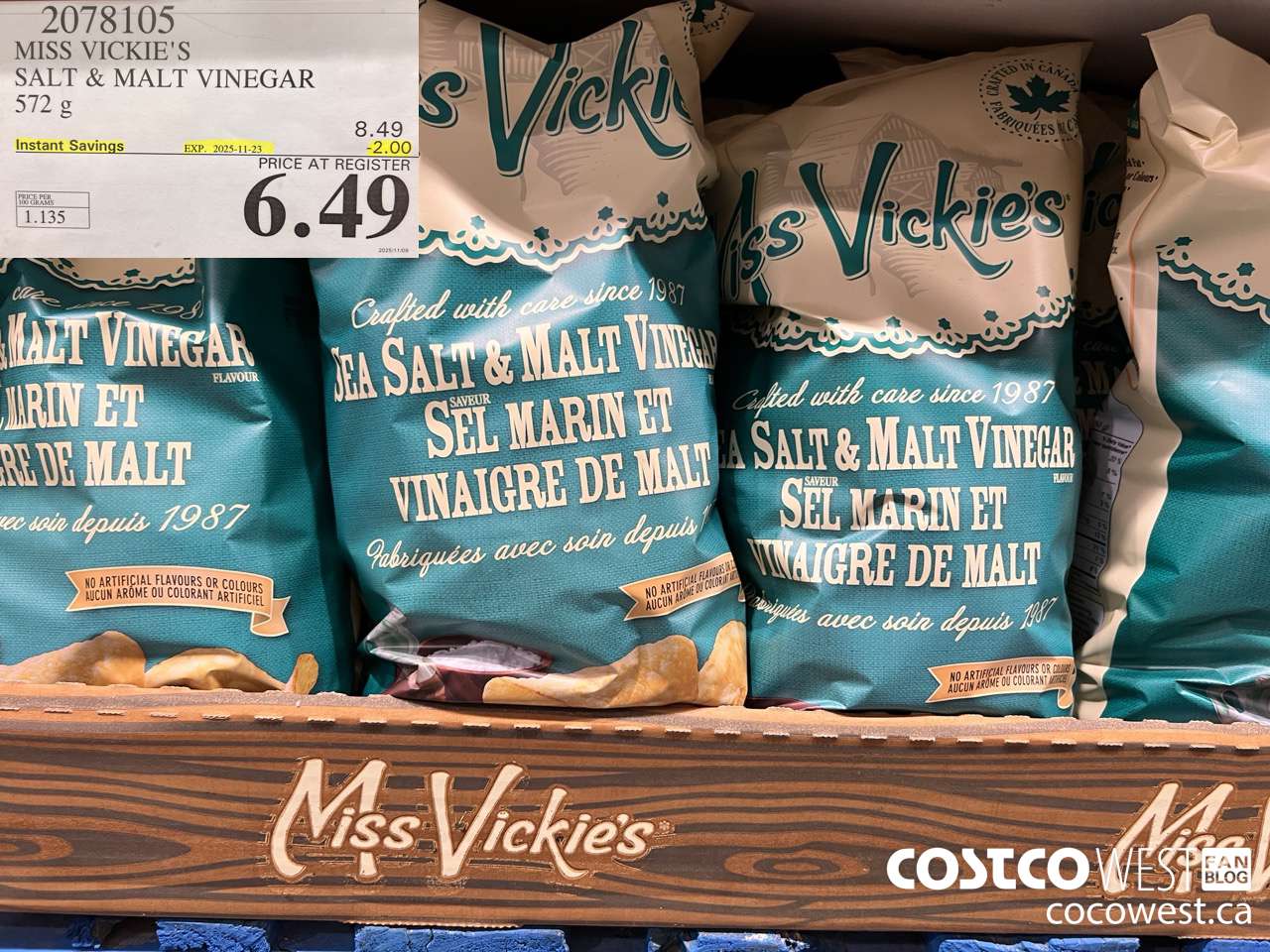2078105 MISS VICKIE'S SALT & MALT VINEGAR 572G ($2.00 INSTANT SAVINGS EXPIRES ON 2025-11-23) $6.49