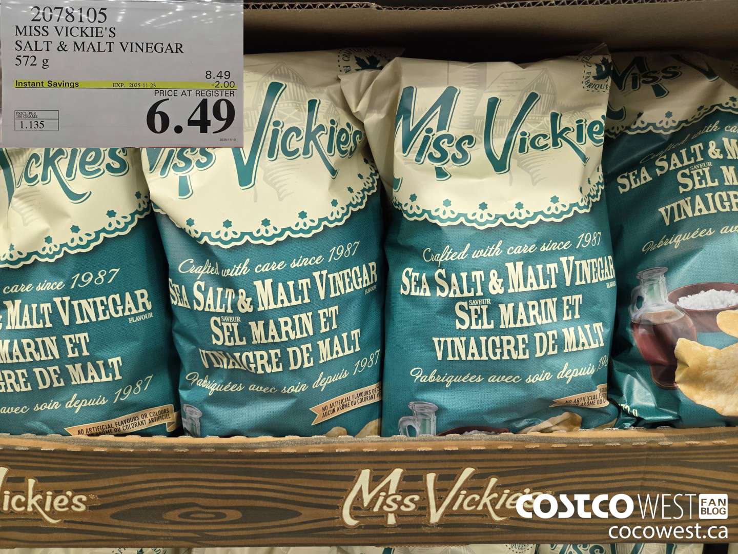 2078105 MISS VICKIE'S SALT & MALT VINEGAR 572 g ($2.00 INSTANT SAVINGS EXPIRES ON 2025-11-23) $6.49
