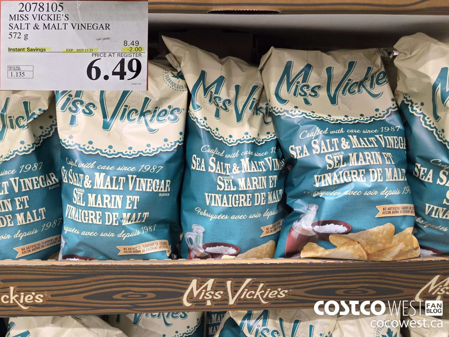 2078105 MISS VICKIE'S SALT & MALT VINEGAR 572 g ($2.00 INSTANT SAVINGS EXPIRES ON 2025-11-23) $6.49