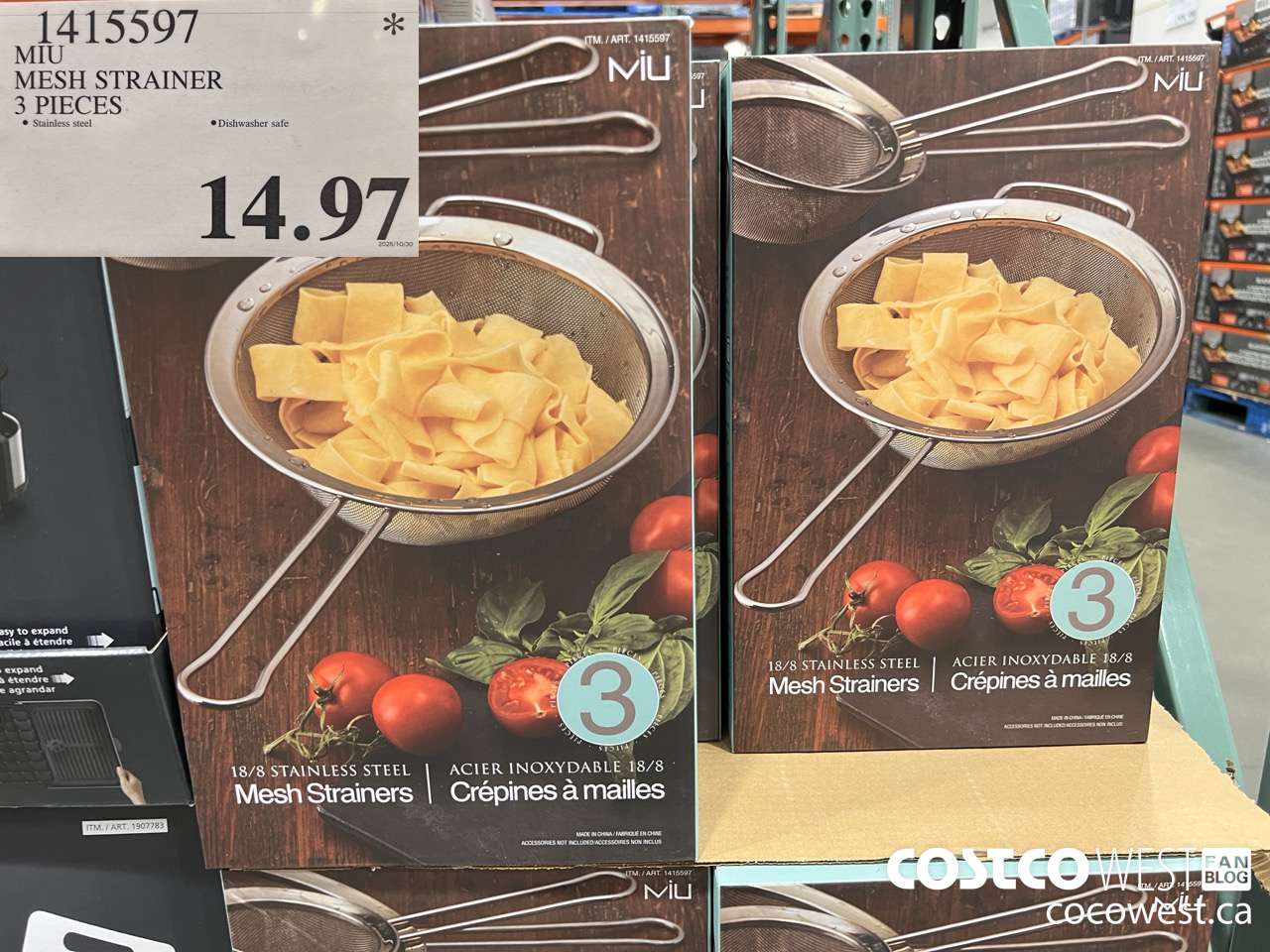 1415597 MIU MESH STRAINER 3 PIECES $14.97