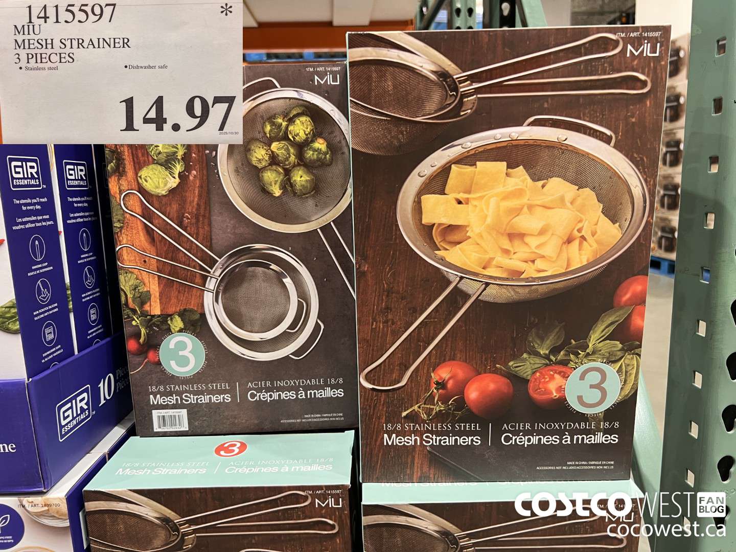 1415597 MIU MESH STRAINER 3 PIECES $14.97