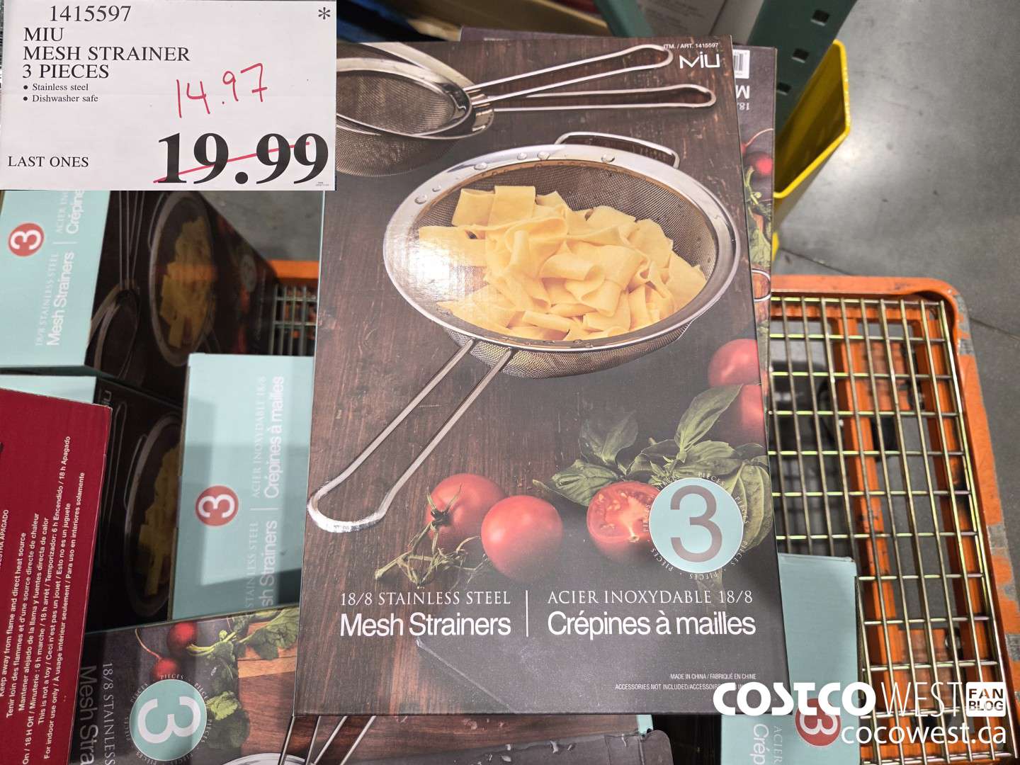 1415597 MIU MESH STRAINER 3 PIECES $14.97