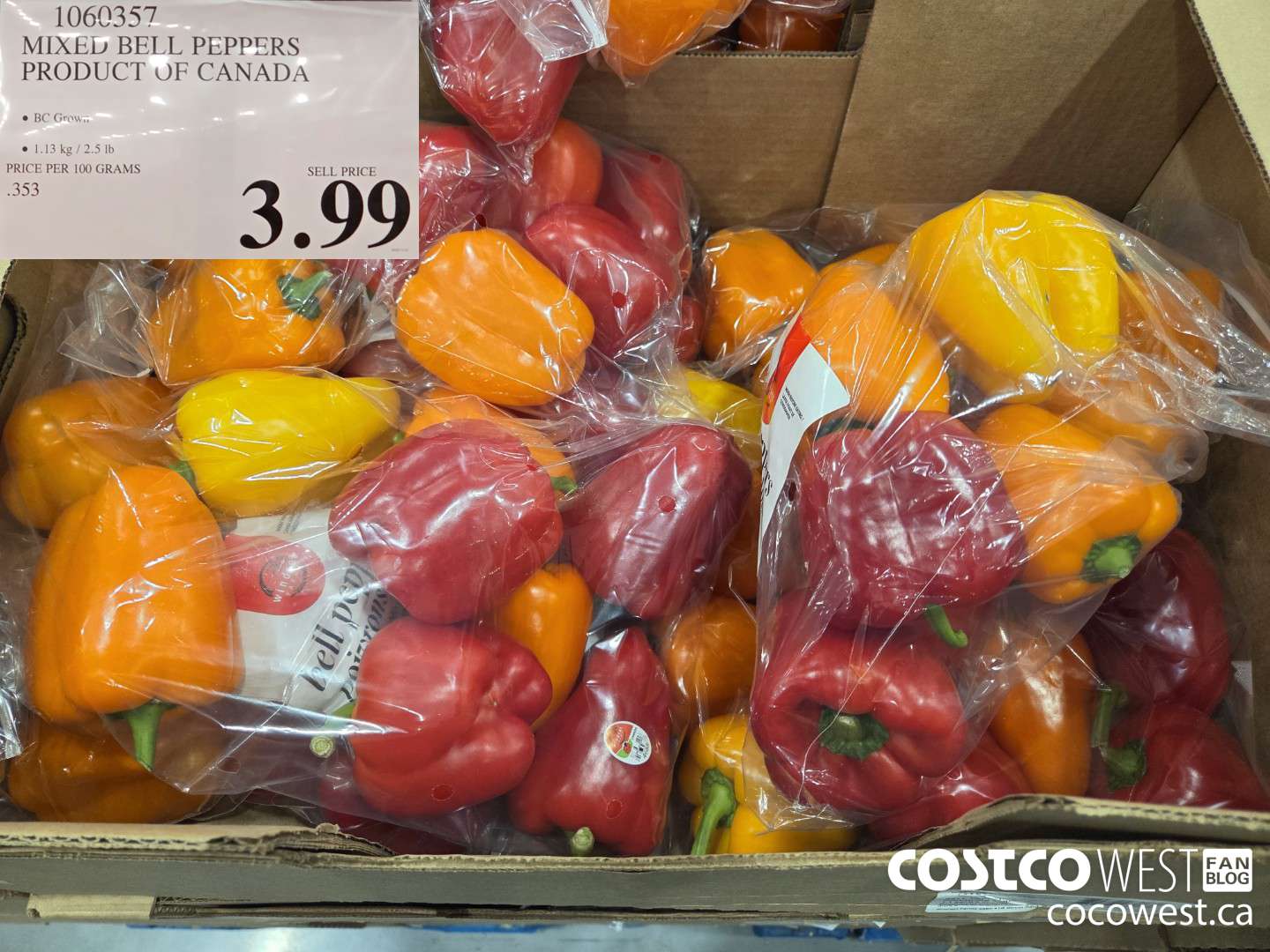 1060357 MIXED BELL PEPPERS PRODUCT OF CANADA $3.99