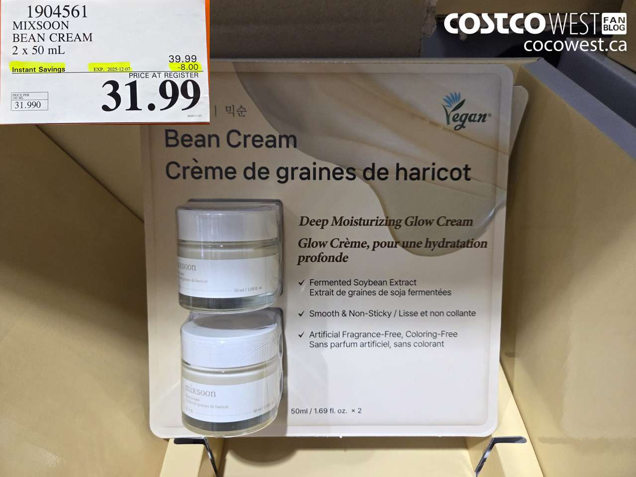 1904561 MIXSOON BEAN CREAM 2 X 50ML ($8.00 INSTANT SAVINGS EXPIRES ON 2025-12-07) $31.99