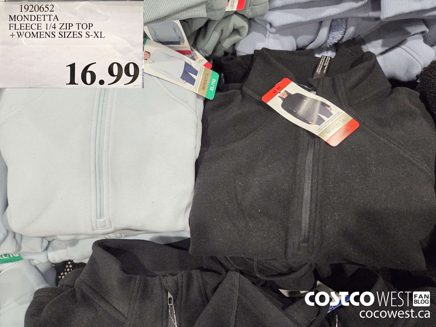 1920652 MONDETTA FLEECE 1/4 ZIP TOP WOMENS SIZES S-XL $16.99