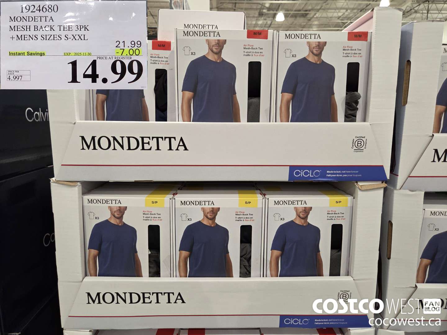 1924680 MONDETTA MESH BACK TEE 3PK MENS SIZES S-XXL ($7.00 INSTANT SAVINGS EXPIRES ON 2025-11-30) $14.99