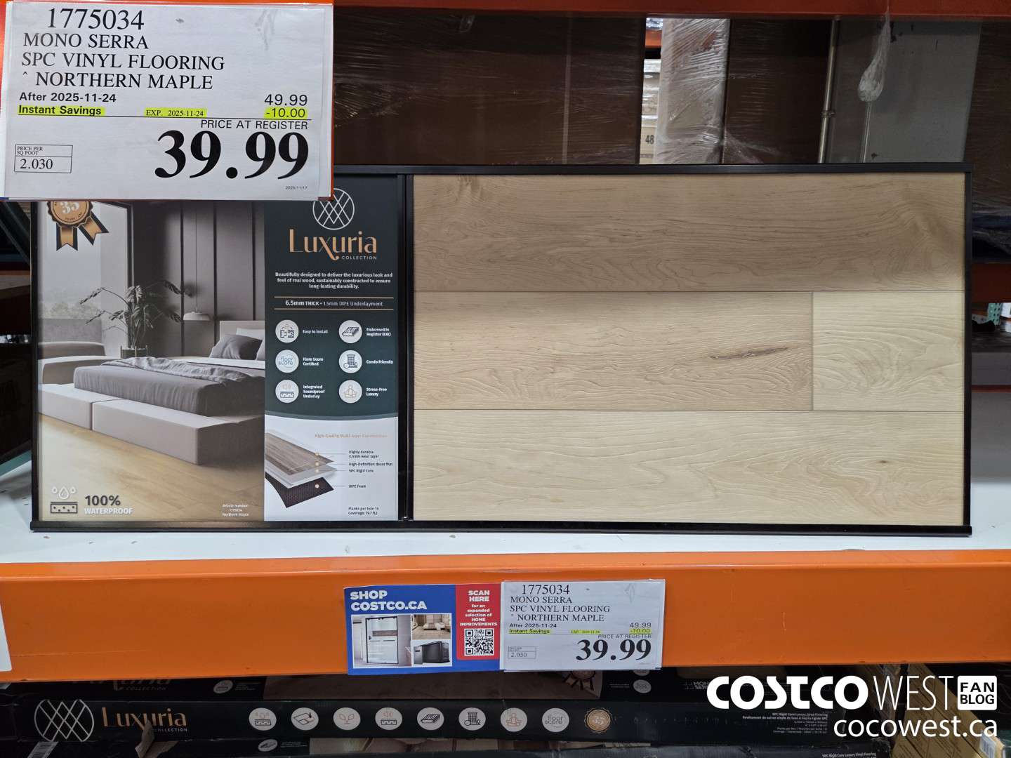 1775034 MONO SERRA SPC VINYL FLOORING NORTHERN MAPLE ($10.00 INSTANT SAVINGS EXPIRES ON 2025-11-24) $39.99