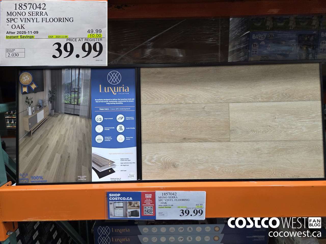 1857042 MONO SERRA SPC VINYL FLOORING OAK ($10.00 INSTANT SAVINGS EXPIRES ON 2025-11-09) $39.99