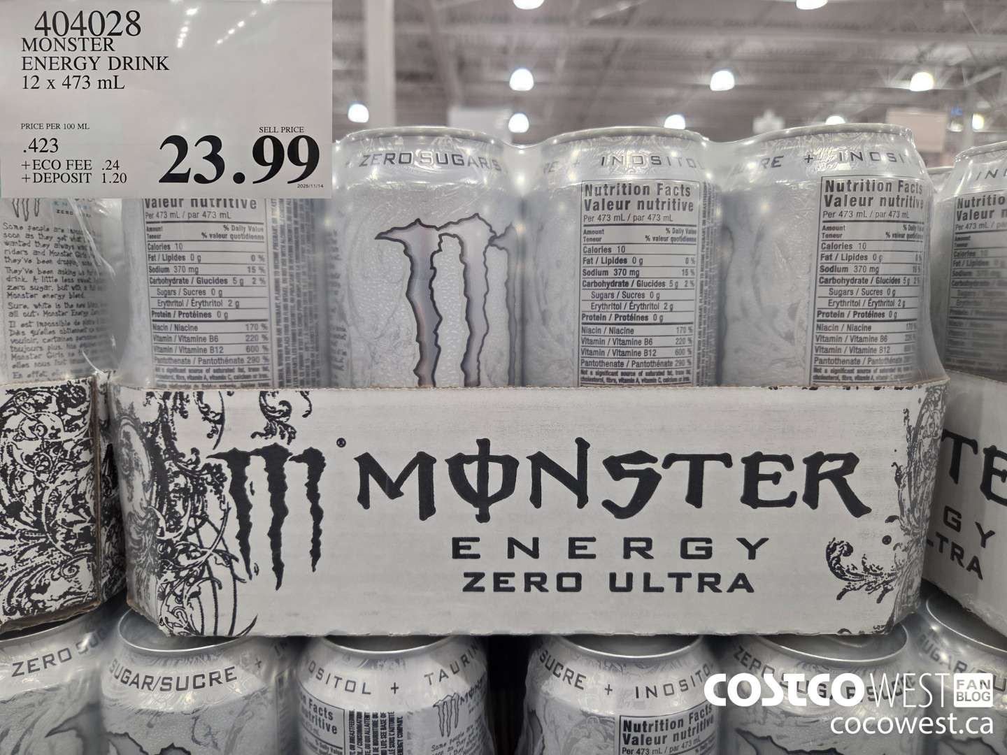 404028 MONSTER ENERGY DRINK 12 x 473 in $23.99