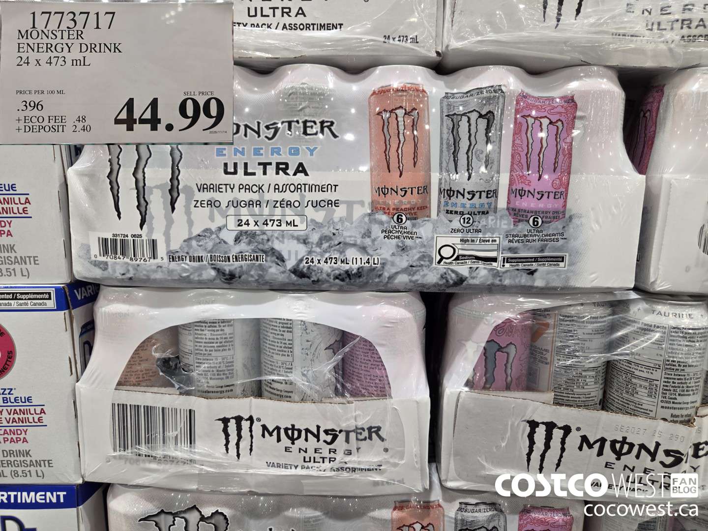 1773717 MONSTER ENERGY DRINK 24 x 473 mL $44.99