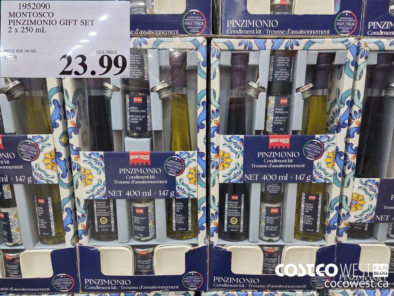 1952090 MONTOSCO PINZIMONIO GIFT SET 2 X 250ML $23.99