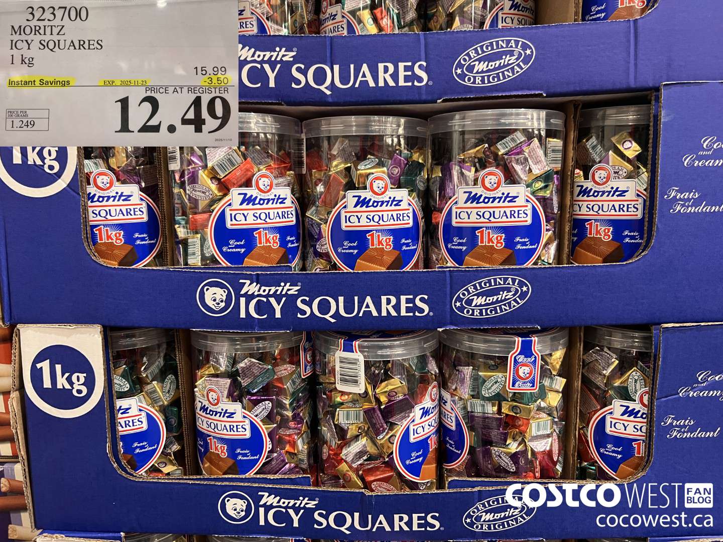 323700 MORITZ ICY SQUARES 1 kg  ($3.50 INSTANT SAVINGS EXPIRES ON 2025-11-23) $12.49