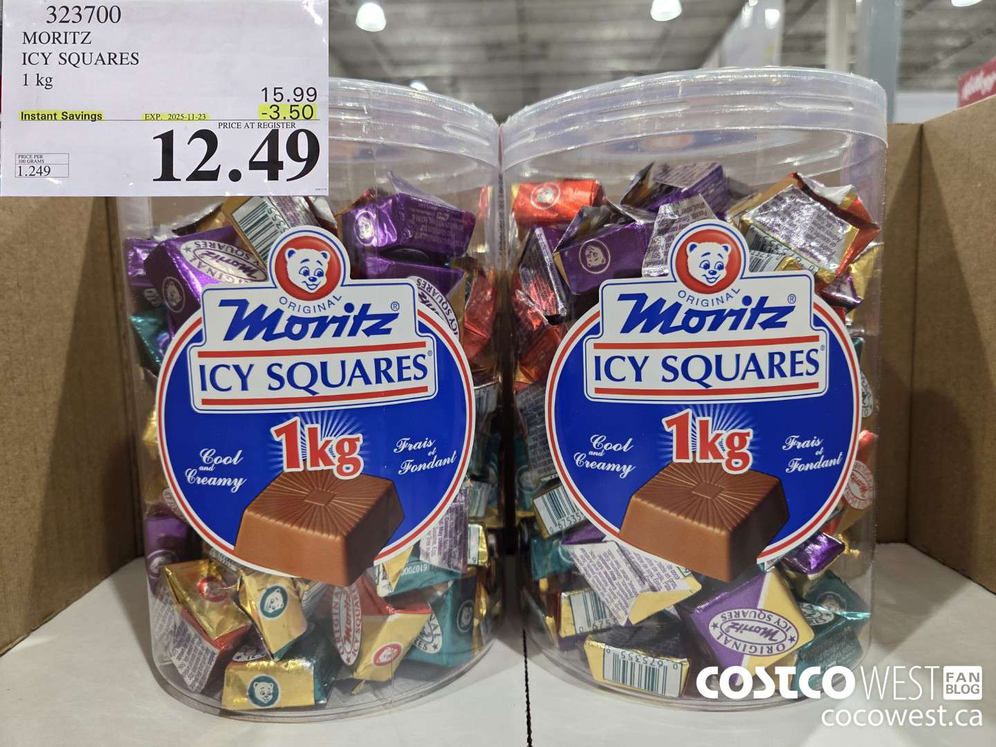 323700 MORITZ ICY SQUARES 1 kg  ($3.50 INSTANT SAVINGS EXPIRES ON 2025-11-23) $12.49