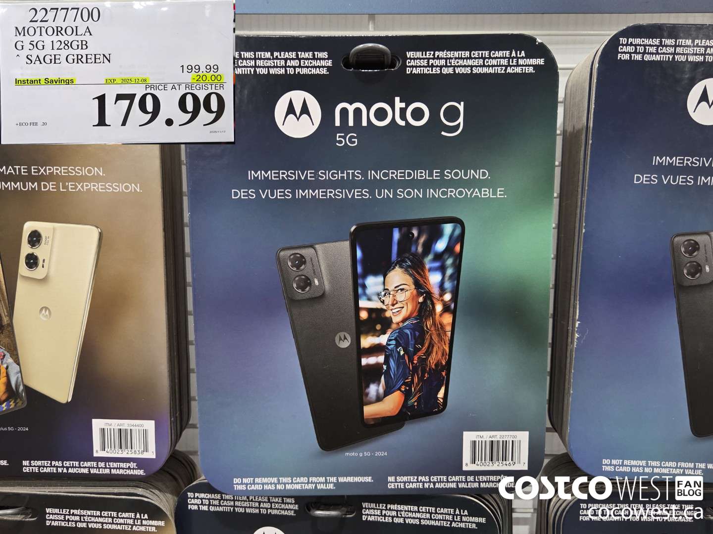 2277700 MOTOROLA G 5G 128GB SAGE GREEN ($20.00 INSTANT SAVINGS EXPIRES ON 2025-12-08) $179.99
