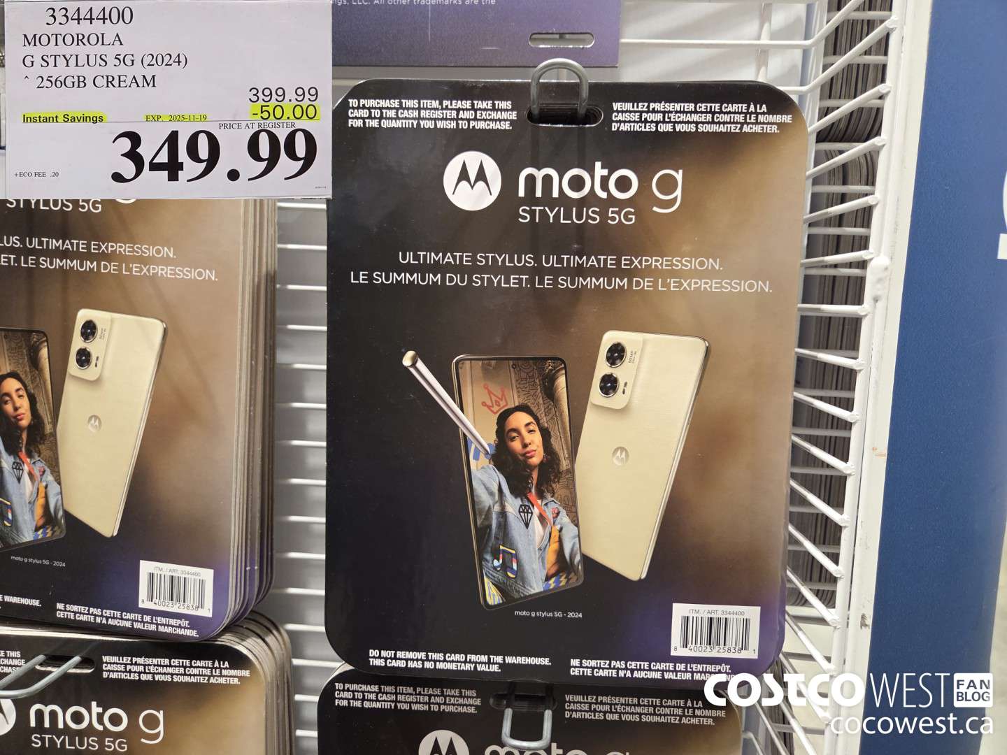 3344400 MOTOROLA G STYLUS 5G (2024) 256GB CREAM ($50.00 INSTANT SAVINGS EXPIRES ON 2025-11-19) $349.99