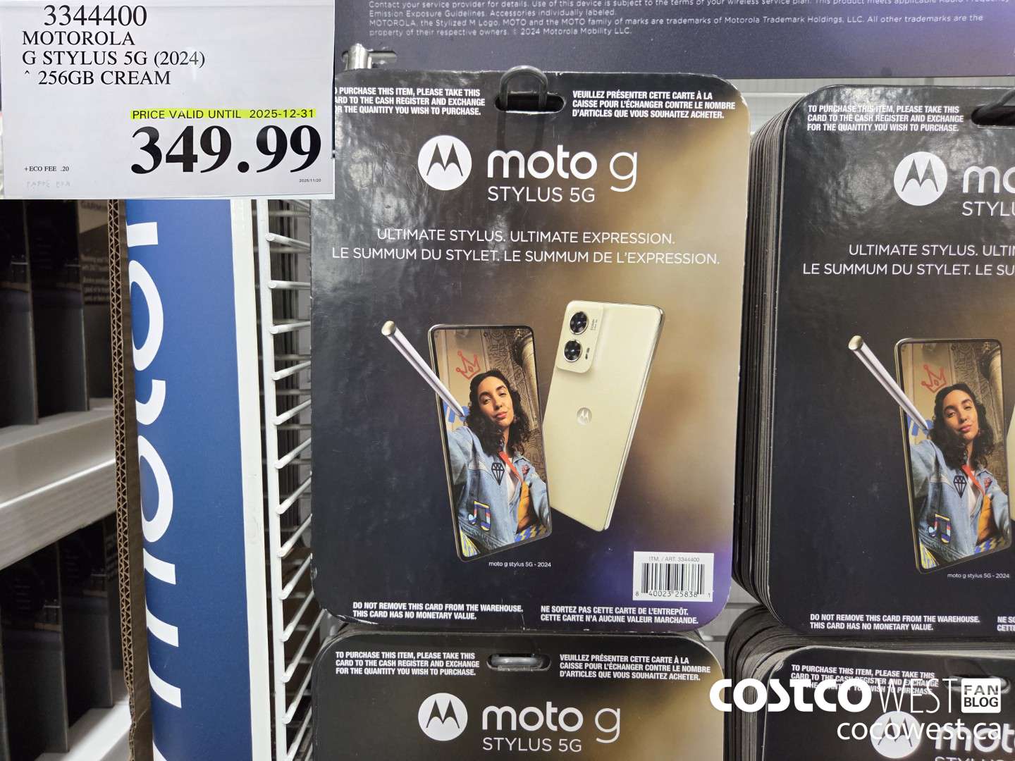 3344400 MOTOROLA G STYLUS 5G (2024) 256GB CREAM ($50.00 INSTANT SAVINGS EXPIRES ON 2025-12-31) $349.99