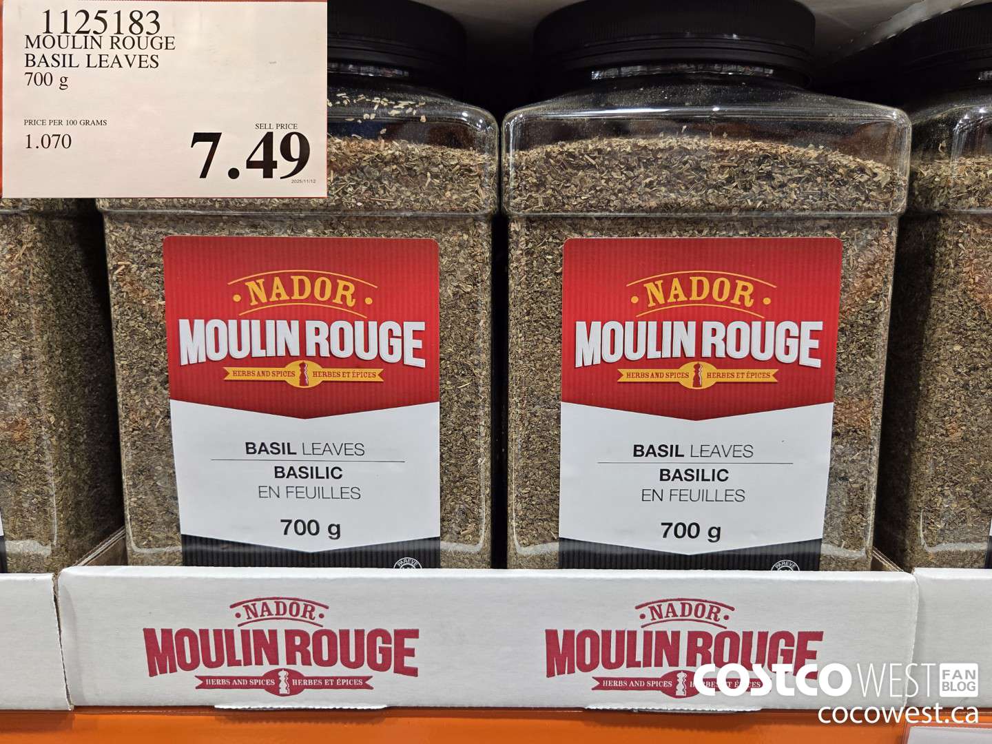 1125183 MOULIN ROUGE BASIL LEAVES 700 g $7.49