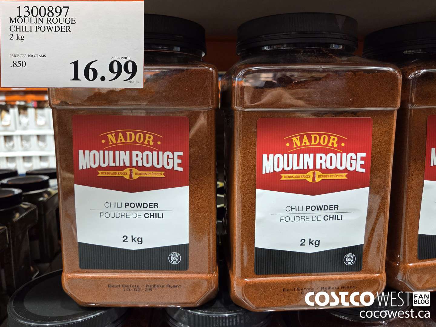 1300897 MOULIN ROUGE CHILI POWDER 2 kg $16.99