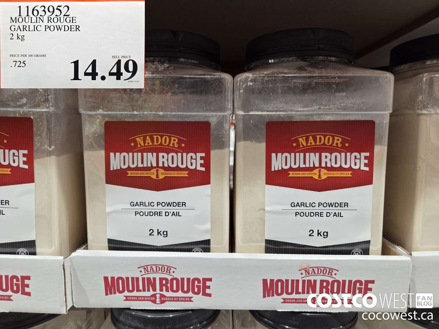 1163952 MOULIN ROUGE GARLIC POWDER 2 kg $14.49