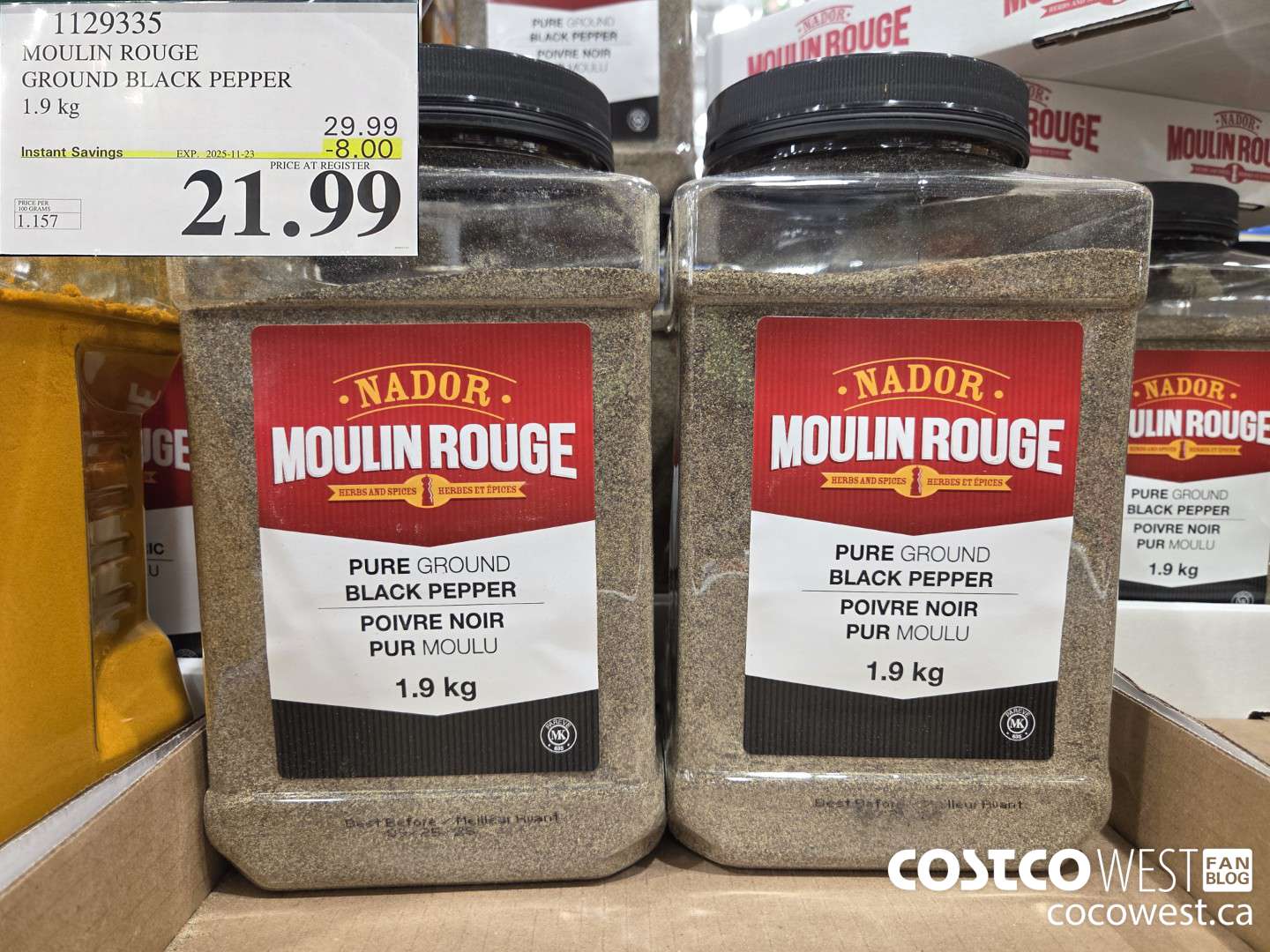 1129335 MOULIN ROUGE GROUND BLACK PEPPER 1.9 kg ($8.00 INSTANT SAVINGS EXPIRES ON 2025-11-23) $21.99