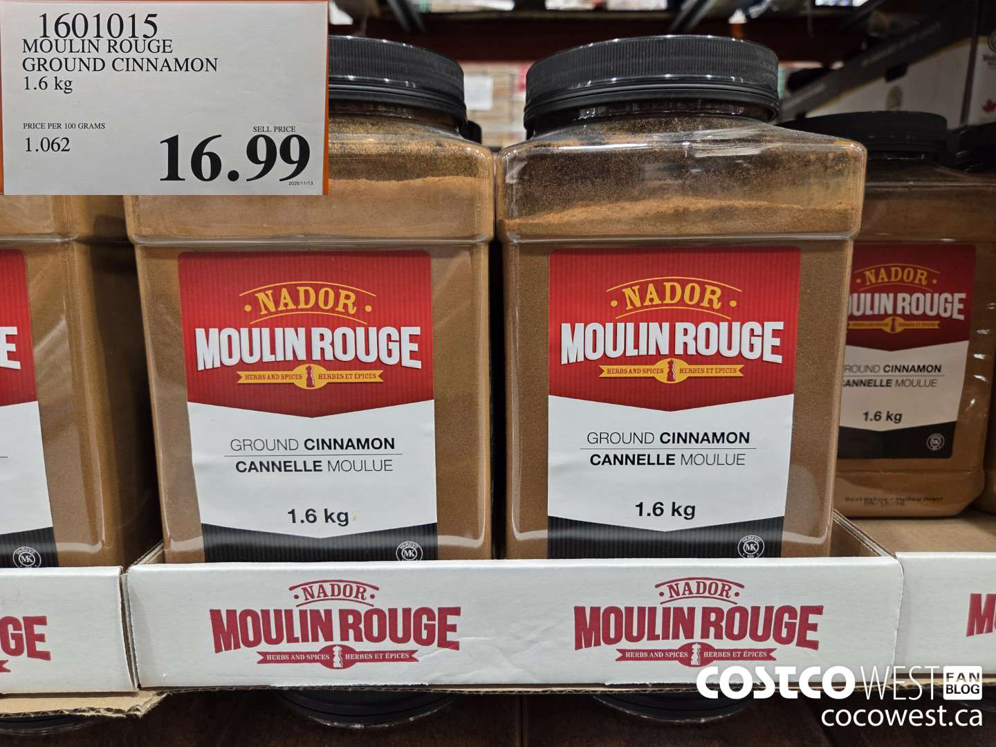 1601015 MOULIN ROUGE GROUND CINNAMON 1.6 kg $16.99