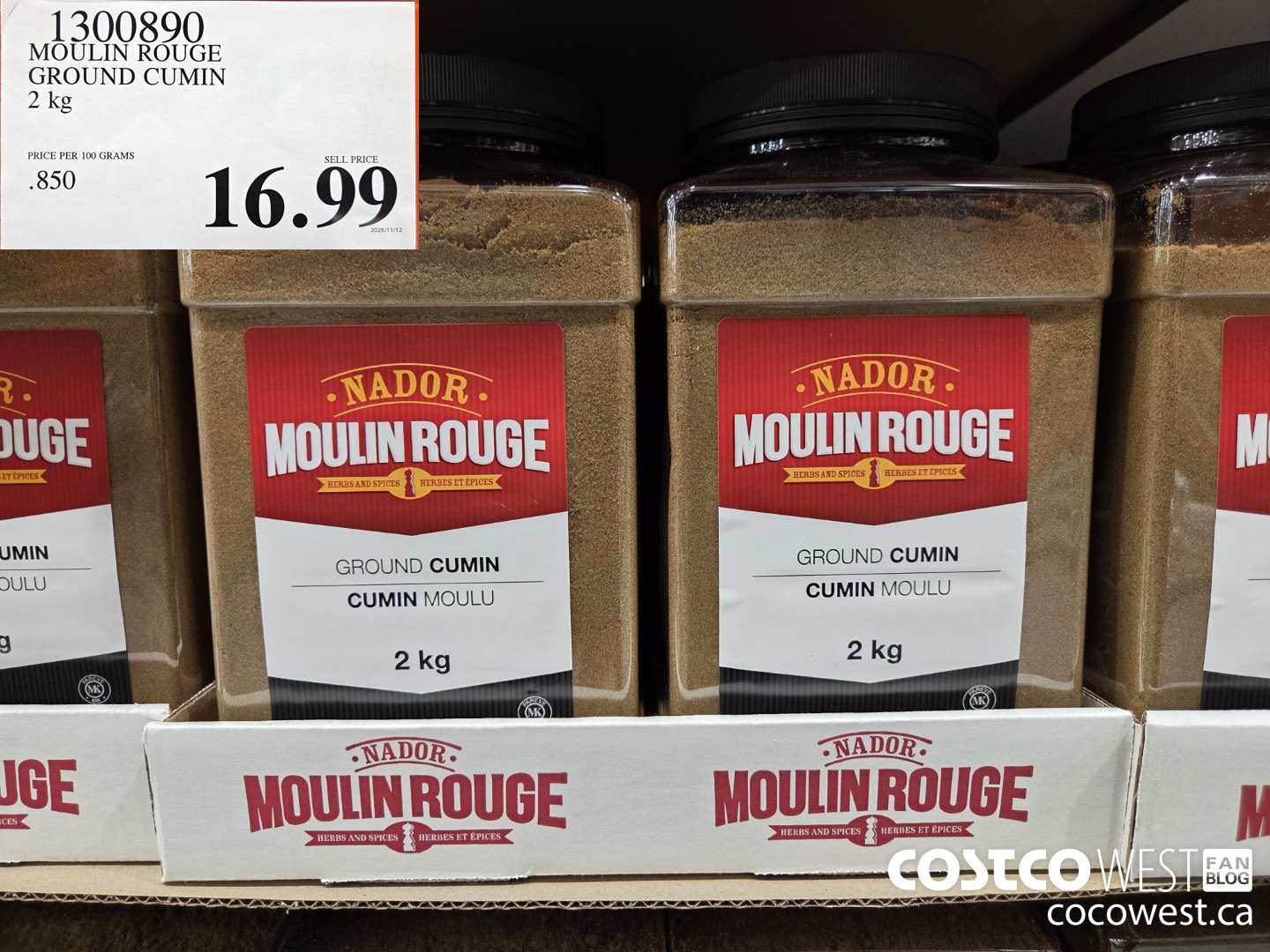1300890 MOULIN ROUGE GROUND CUMIN 2 kg $16.99
