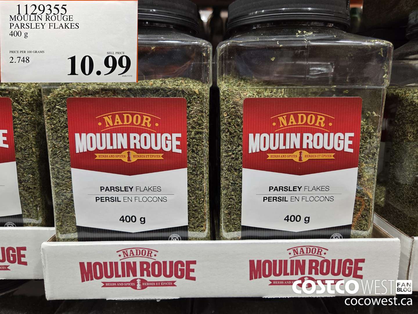 1129355 MOULIN ROUGE PARSLEY FLAKES 400 g $10.99