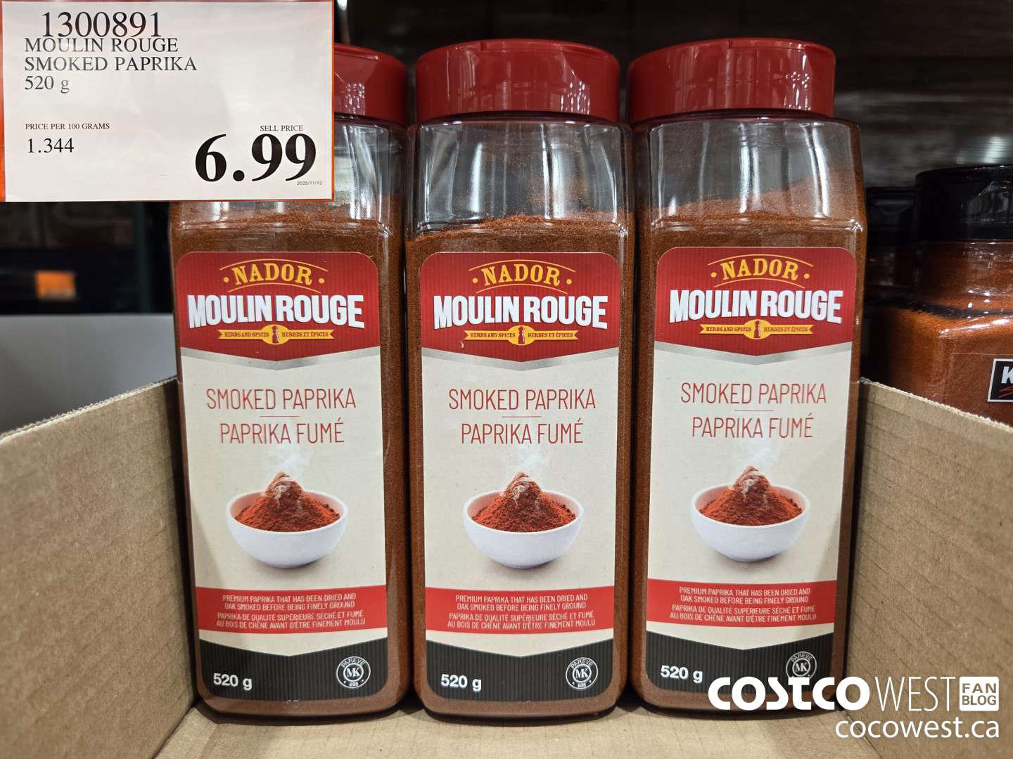 1300891 MOULIN ROUGE SMOKED PAPRIKA 520 g $6.99