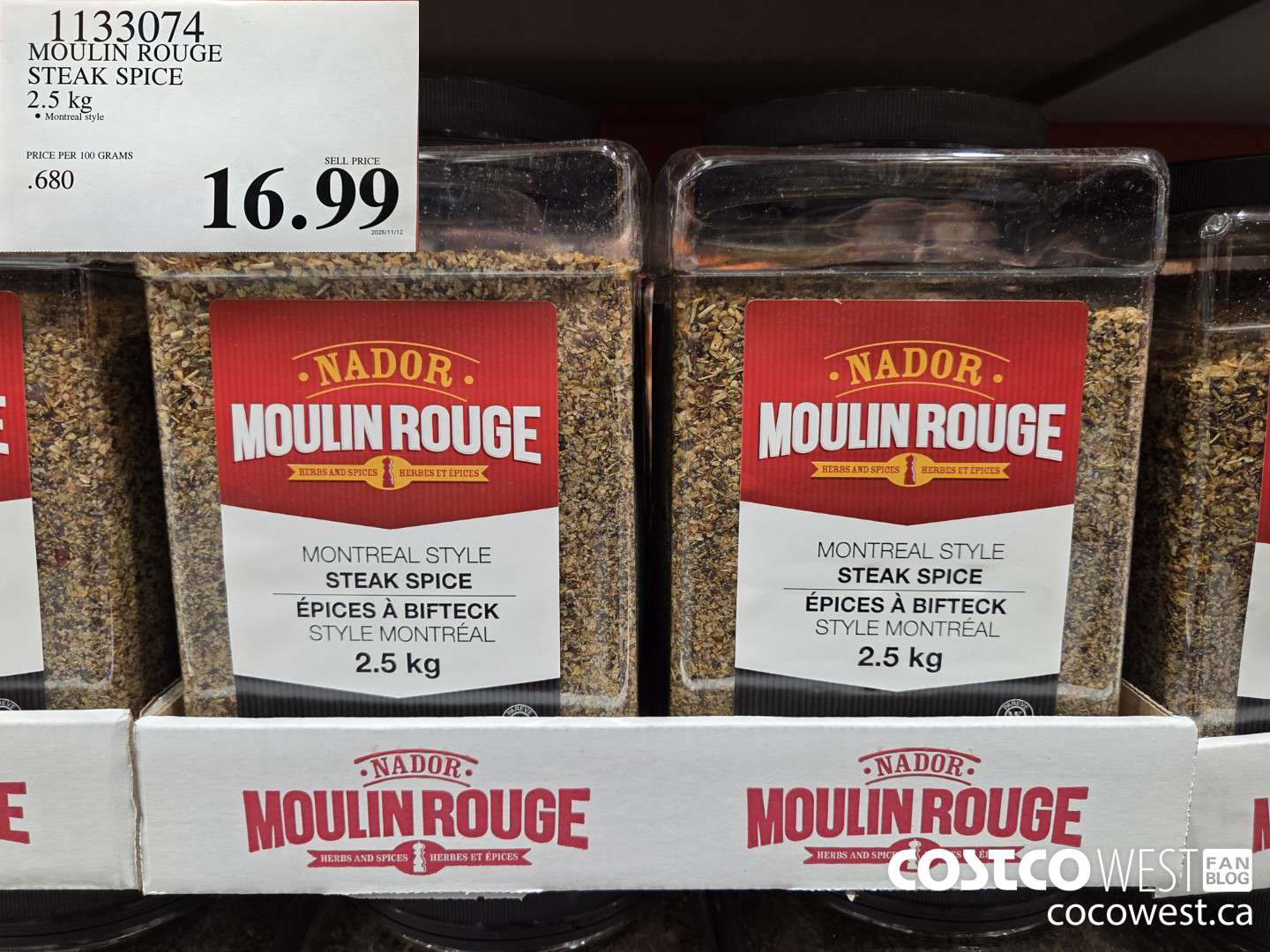 1133074 MOULIN ROUGE STEAK SPICE 2.5 kg $16.99