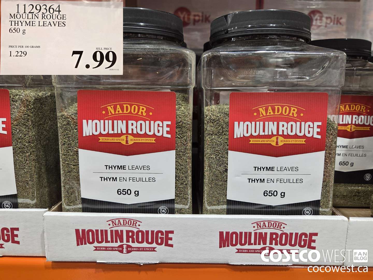 1129364 MOULIN ROUGE THYME LEAVES 650 g $7.99