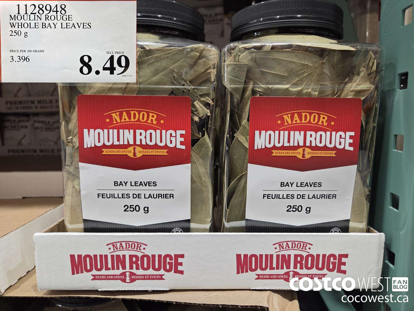 1128948 MOULIN ROUGE WHOLE BAY LEAVES 250 g $8.49