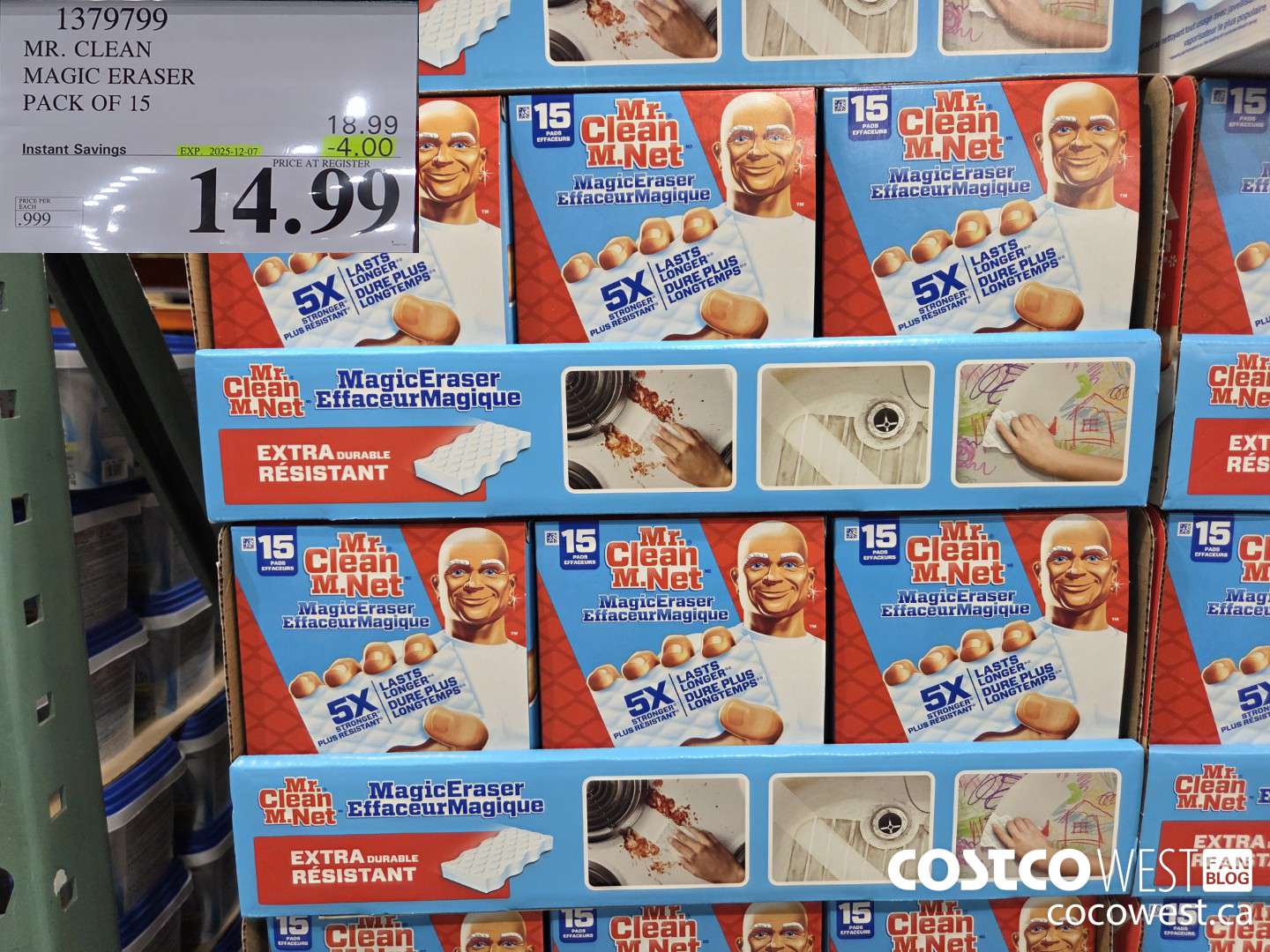 1379799 MR. CLEAN MAGIC ERASER VARIETY PACK PACK OF 15 ($4.00 INSTANT SAVINGS EXPIRES ON 2025-12-07) $14.99