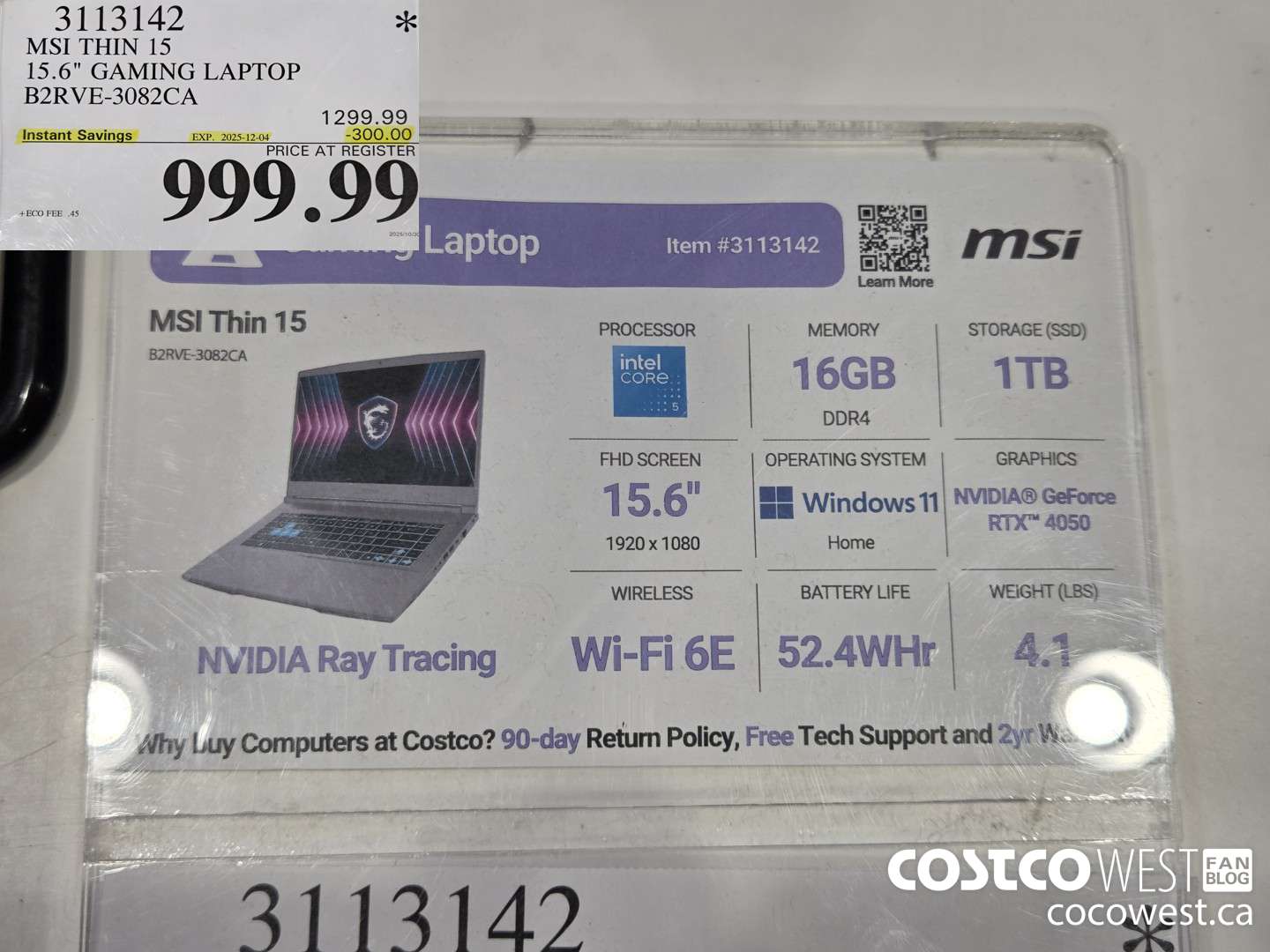 3113142 MSI THIN 15 15.6