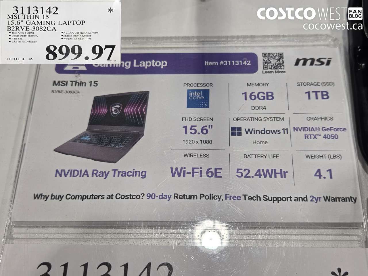 3113142 MSI THIN 15 15.6