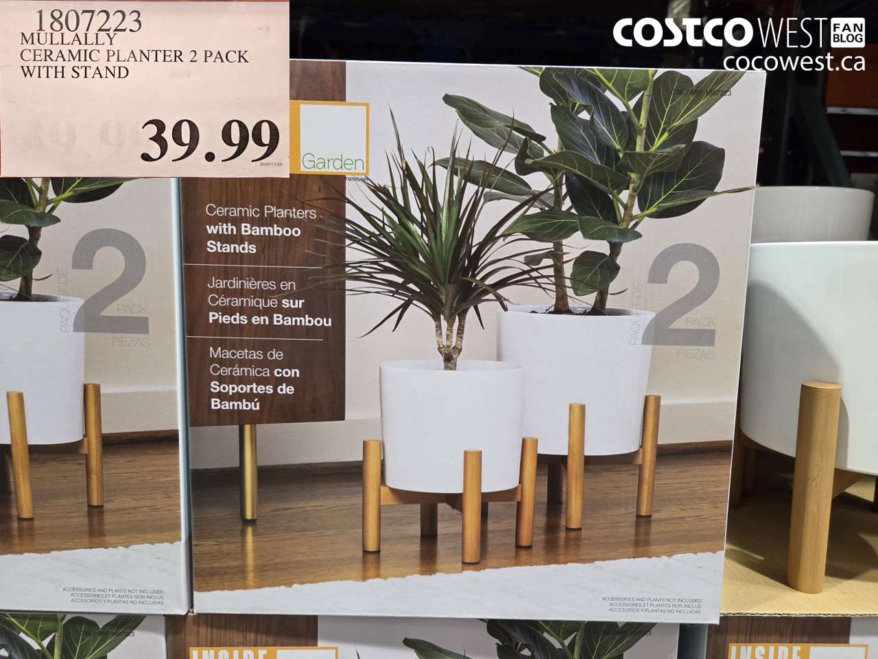 1807223 MULLALLY CERAMIC PLANTER 2 PACK WITH STAND  $39.99