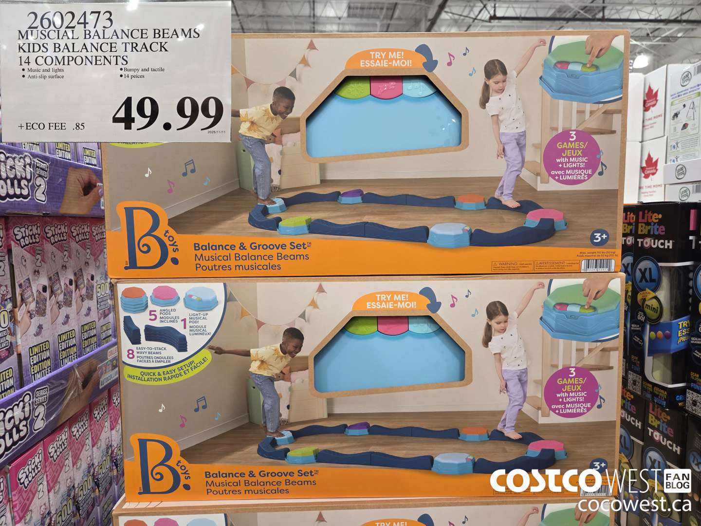 2602473 MUSICAL BALANCE BEAMS KIDS BALANCE TRACK 14 COMPONENTS $49.99