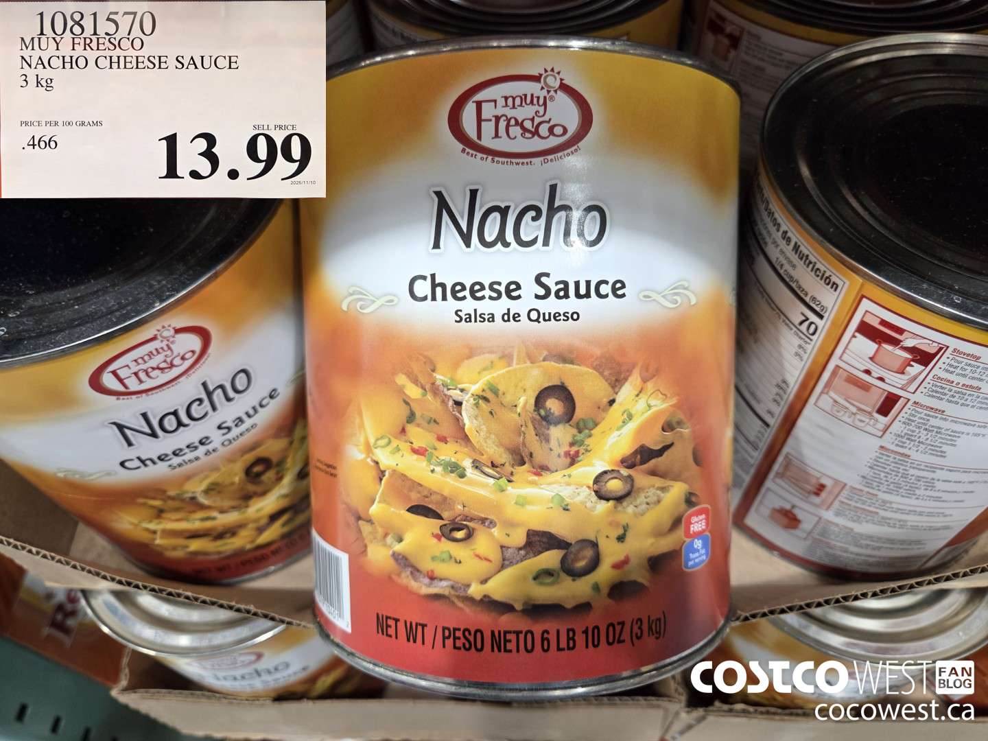 1081570 MUY FRESCO NACHO CHEESE SAUCE 3 kg $13.99